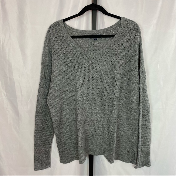American Eagle Outfitters Sweaters - American Eagle Outfitters Gray Open Knit Sweater